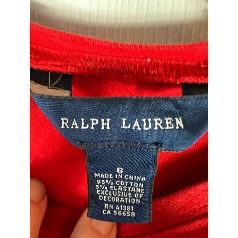 Ralph Lauren Childs Red Shirt Size 6